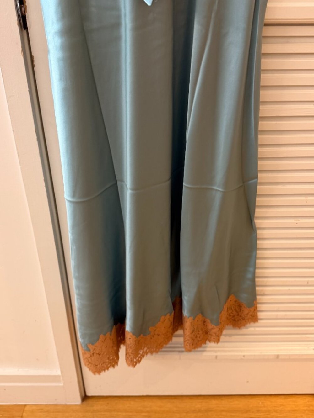 NWT [SOLD OUT] Doen Marcelle Silk & Lace Dress In Deep Aquamarine Sz XS - Picture 7 of 7